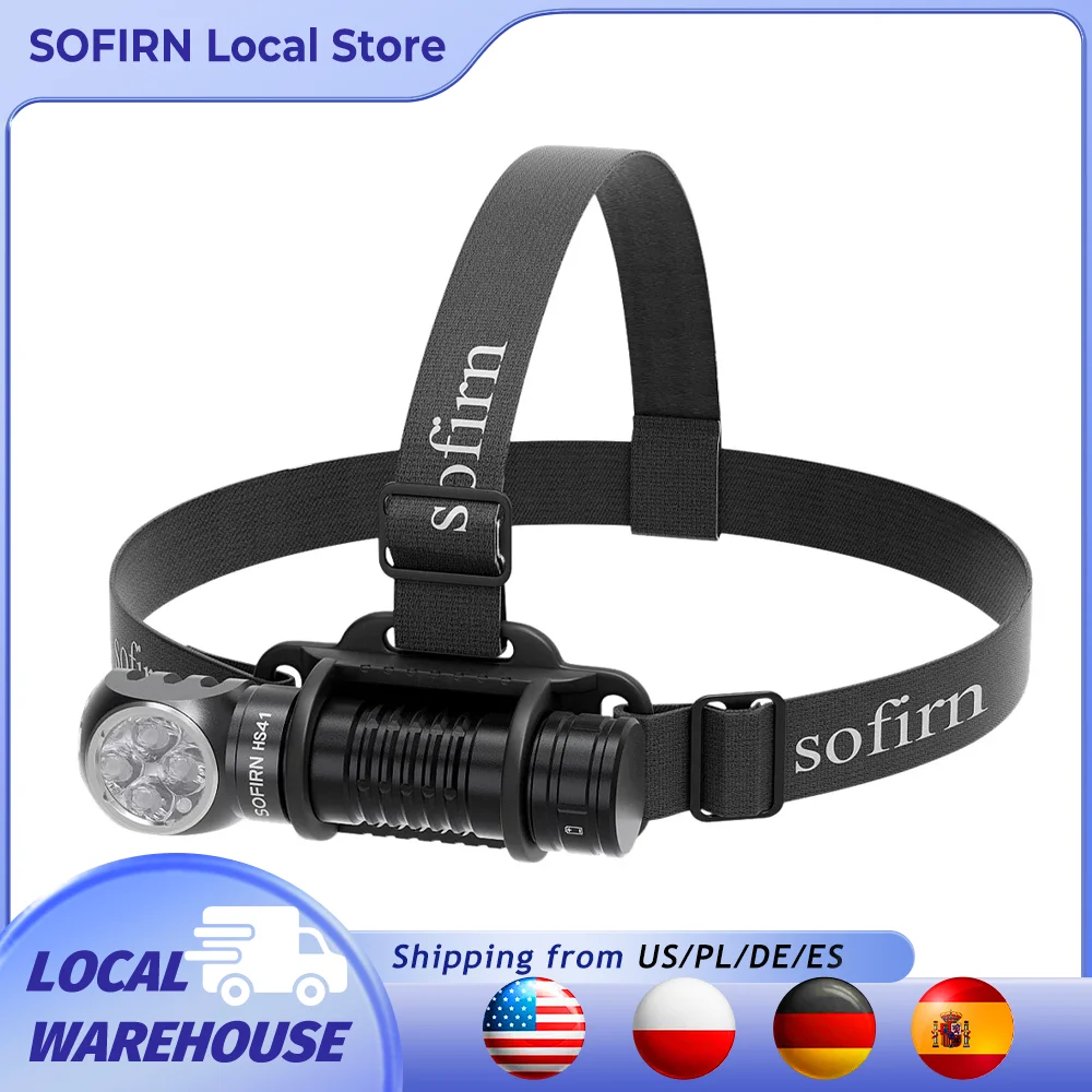 SOFIRN HS41 Linterna frontal 4000lm 21700 USB C recargable con indicador de antorcha LED SST20 con linterna trasera magnética