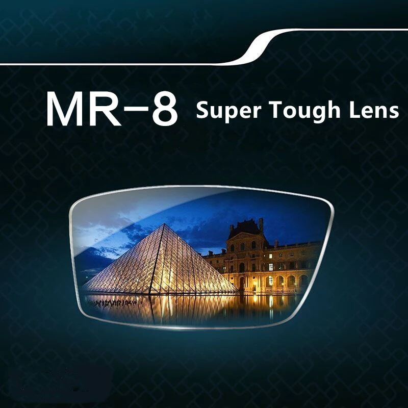 MOMOJA 1,61 MR-8 lente Ultra resistente alta definición resistente al desgaste Anti-ultravioleta lente de luz azul para gafas sin montura