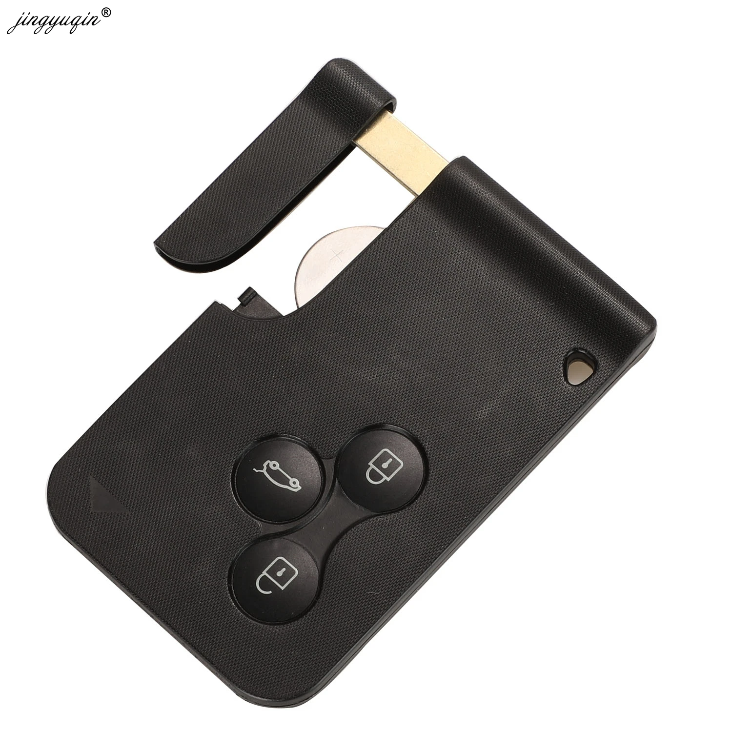 Jingyuqin 10 unids/lote 433Mhz ID46 PCF7947 Chip y inserción de hoja pequeña tarjeta de llave inteligente remota para Renault Megane Scenic Grand 3 botones