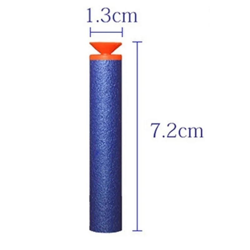 Balas de cabeza de succión azul para niños, 100 piezas, 7,2 cm, para Nerf n-strike Elite Series Blasters, espuma EVA, dardos de repuesto, accesorios para pistolas de juguete