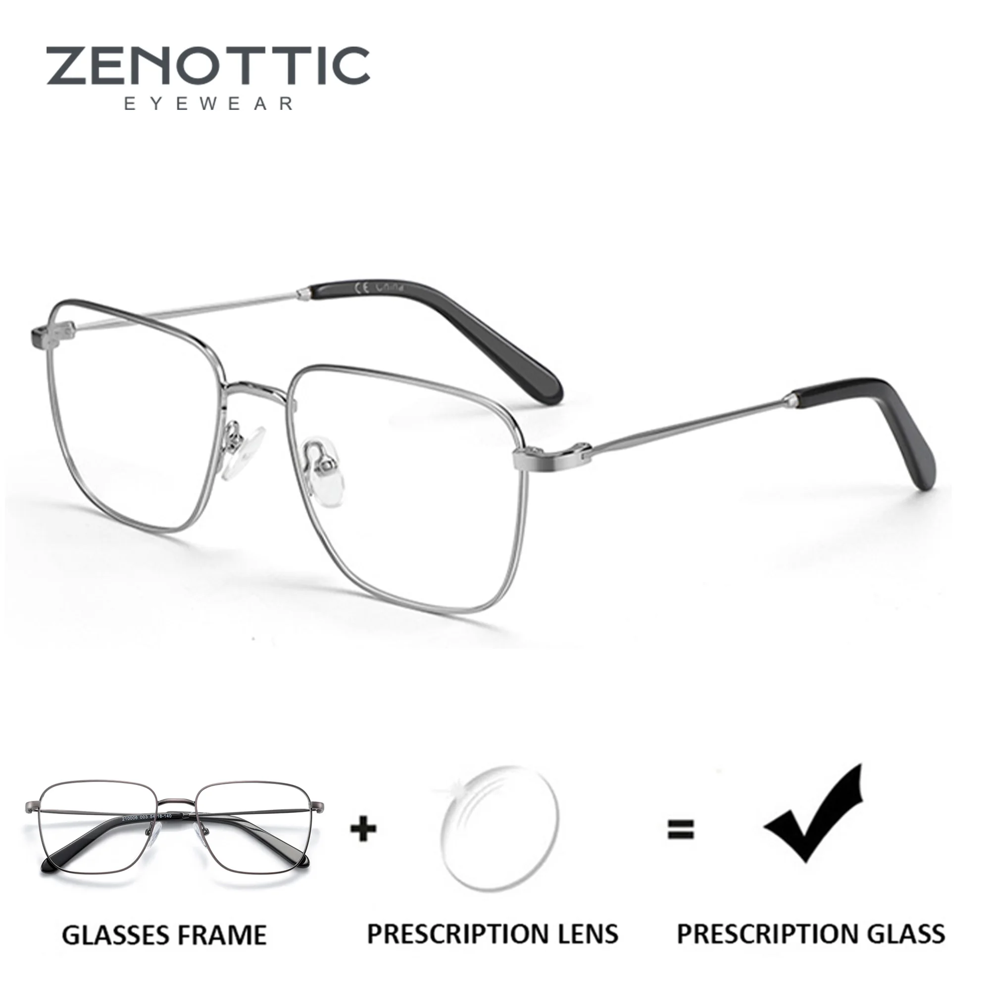 ZENOTTIC gafas graduadas cuadradas para hombre, gafas progresivas a la moda para miopía, gafas fotocromáticas ópticas antirayos azules para mujer