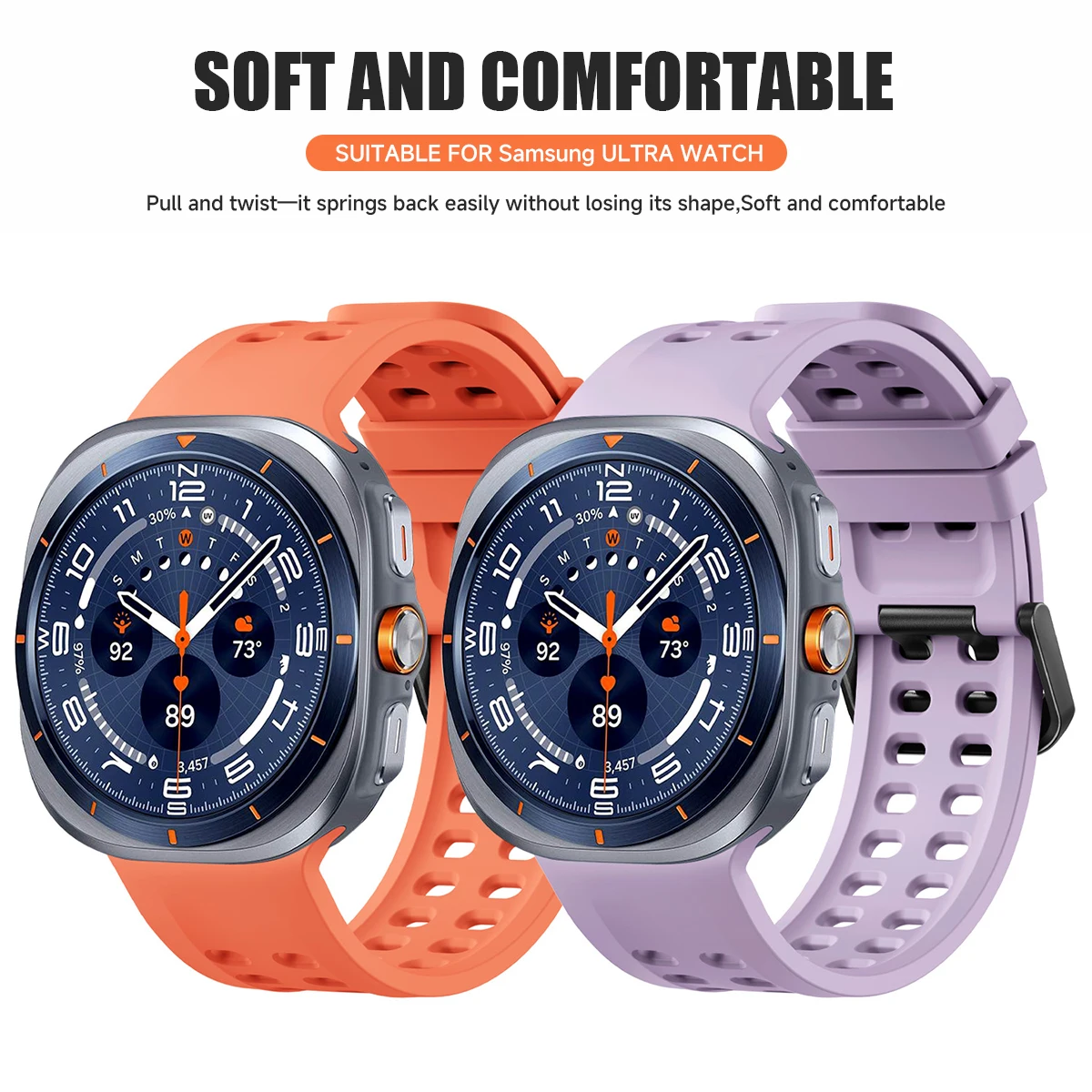 Correa de Silicona Original para Samsung Galaxy Watch Ultra 2 47mm 2026, Correa Deportiva para Galaxy Watch Ultra 2/1 47mm