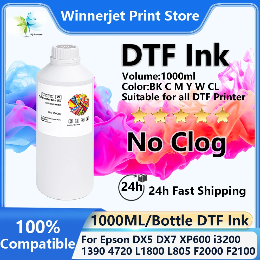 Tinta de transferencia DTF Direct To Film, tinta DTF 1000ML/botella para cabezal de impresión Epson DX5 DX7 4720 XP600 L1800 1390 L805 L3200, impresora DTF
