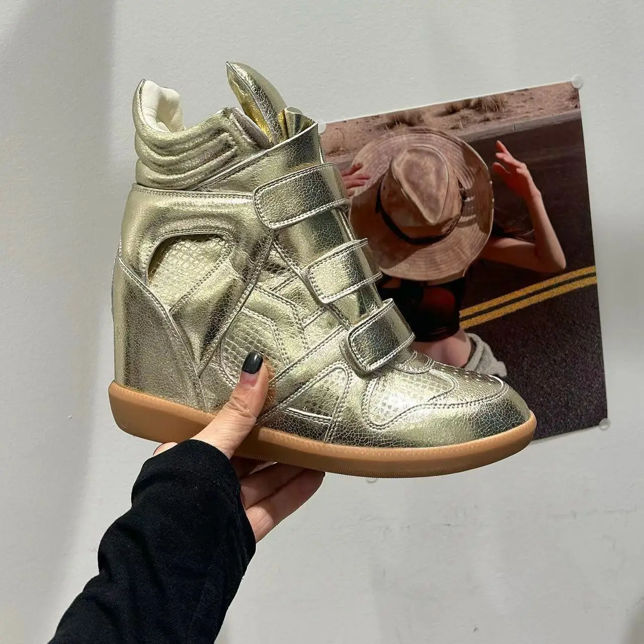Botines de Mujer, Nuevos 2026, de Cuero Genuino, Plataforma Alta, Estilo Deportivo, Tacones de Cuña de 8CM, Diseño de Botas de Nieve