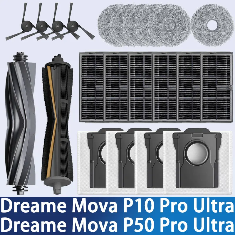Compatible con Mova P50 Pro Ultra, Mova P10 Pro Ultra accesorios cepillo Tricut filtro Hepa paño de mopa bolsa de polvo