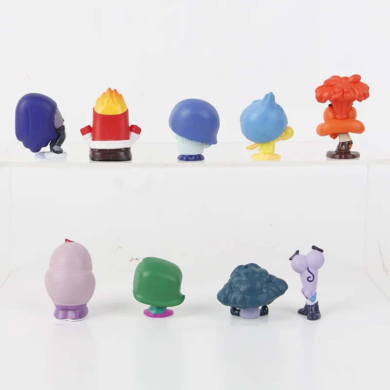 9 Uds Mini Inside Out 2 figura de acción juguete película de dibujos animados alegría ansiedad ira tristeza desgusto miedo modelo muñeca figuritas regalo para niños