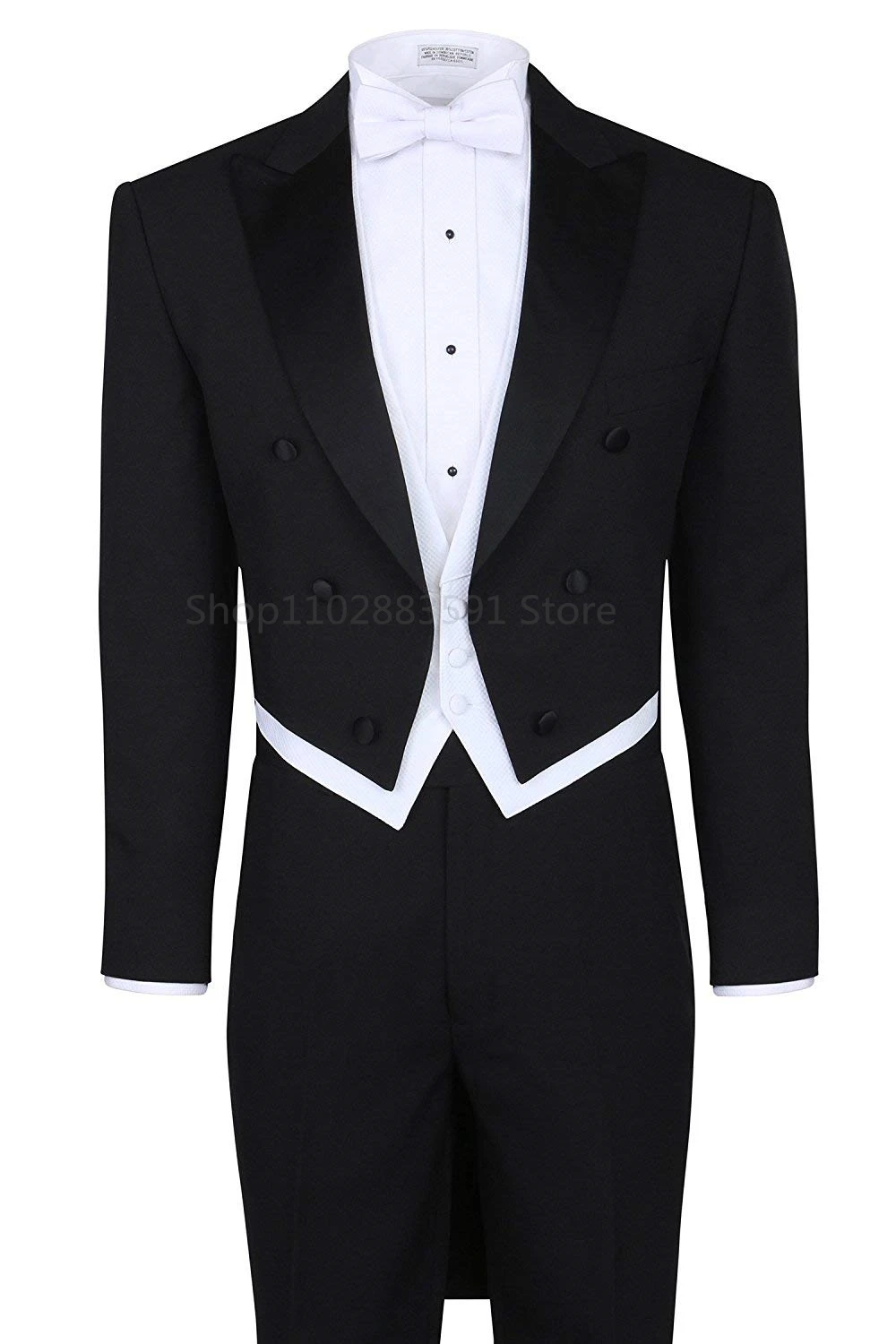 Traje de esmoquin de estilo italiano para hombre, chaqueta con chaleco y pantalones, color negro, Formal, ajustado, PARA CENA DE graduación, 3 piezas