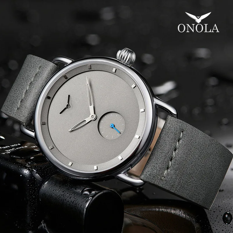 Reloj Casual para Hombre, Marca ONOLA, Reloj de Pulsera de Cuarzo, Simple, Resistente al Agua, Reloj de Cuero para Hombre, Relojes de Lujo