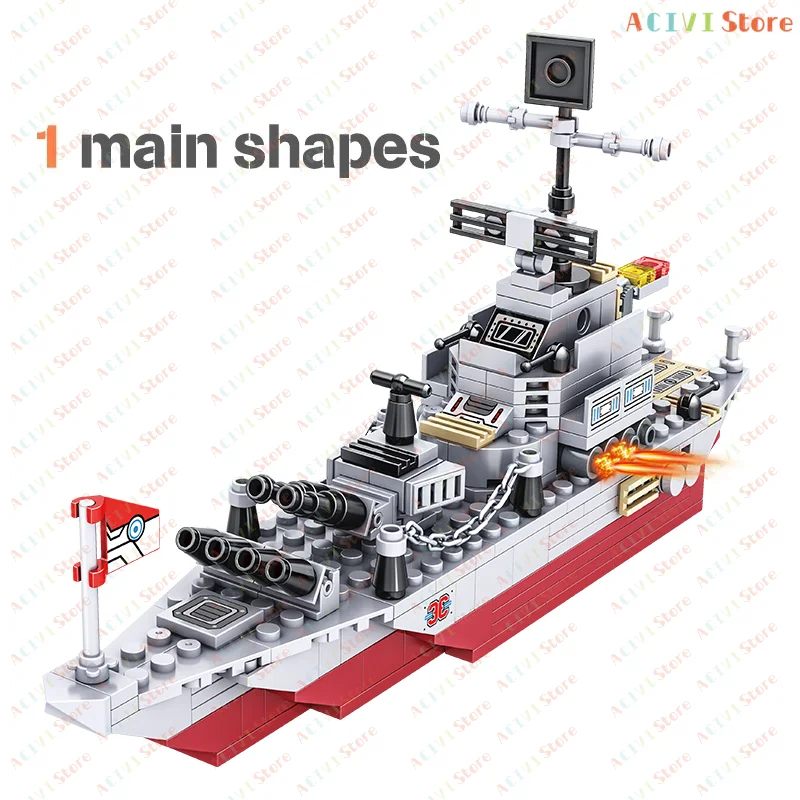 Navy War Chariot, barco del ejército, modelo de avión, buques de guerra, bloques de construcción compatibles con Lego, juego de construcción para niños, juguetes de ladrillos