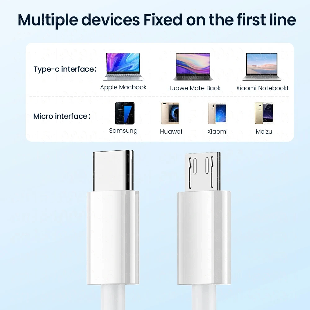 NNBILI 2.4A USB C a Micro Cable de datos adaptador USB-C rápido para Samsung Huawei Xiaomi MacBook Pro OTG teléfono móvil Micro USB Ca
