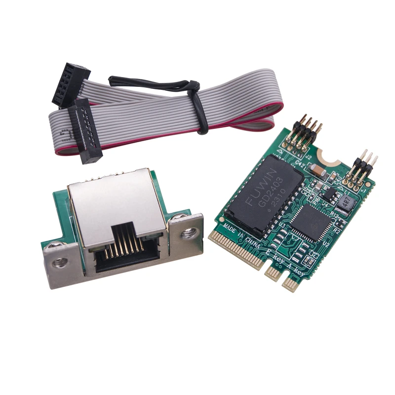 Adaptador de red M.2 A + E/Mini PCIE A Puerto RJ45 COM, 2,5 Gb, Chip RTL8125BG, tarjeta LAN Ethernet Gigabit para PC de escritorio, 2,5G/1G/100Mbps