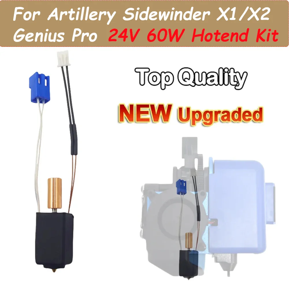 Hotend mejorado para artillería Sidewinder X1 X2 Genius y Pro piezas de impresora 3D kits de termistor de bloque calefactor de boquilla totalmente metálica