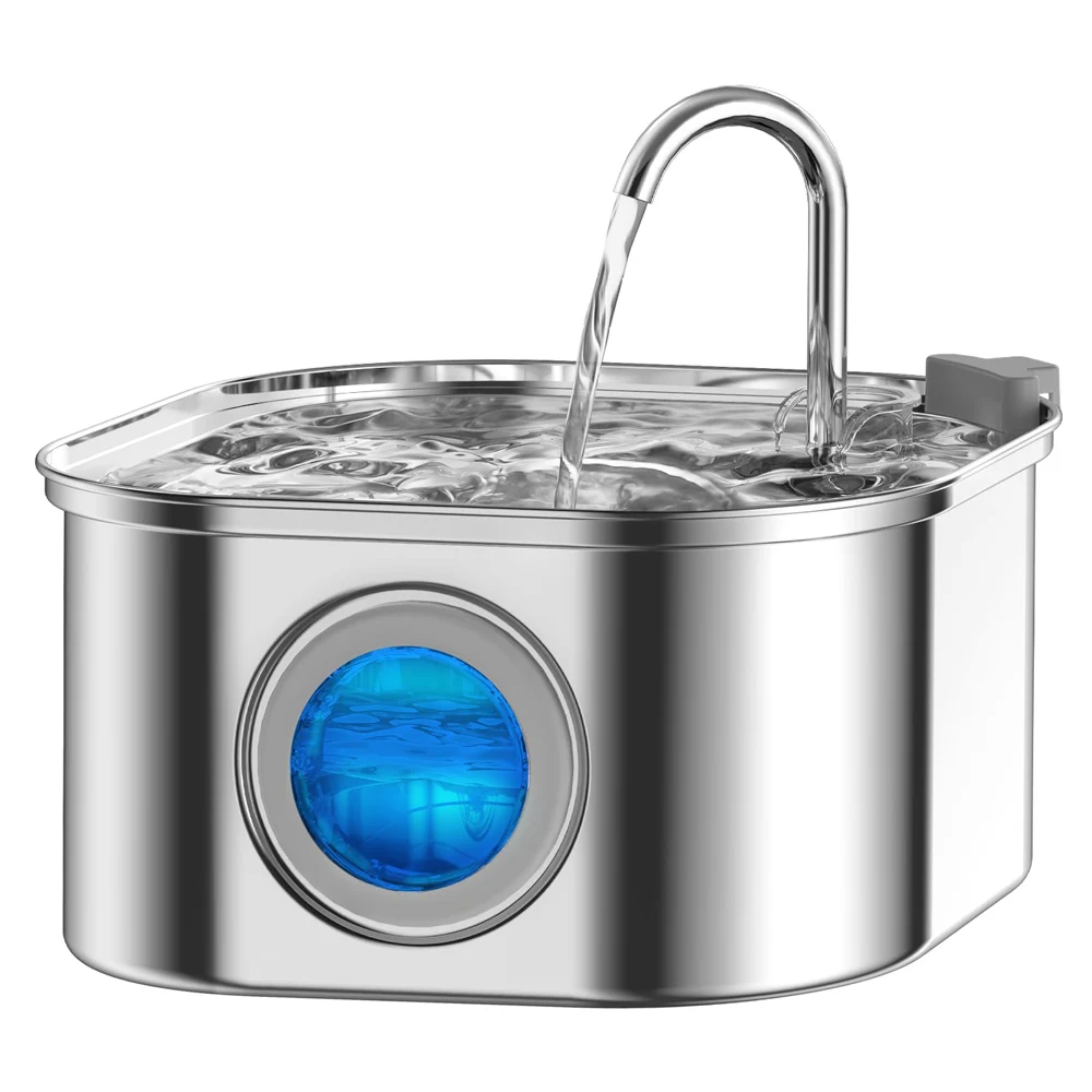 Bebedero Automático para Mascotas de Acero Inoxidable de 3.2L, Fuente para Gatos, Dispensador de Agua Inteligente para Perros, Tazón para Beber con Ventana Visual, Accesorios para Mascotas
