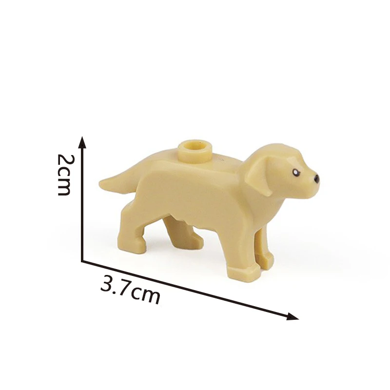 Bloques de Construcción Compatibles con Animales para Niños, MOC, Perro Policía de Pelo Dorado, Husky, Bulldog, Chihuahua, Ladrillos de Modelo, Juguetes DIY para Niños, 5 Piezas