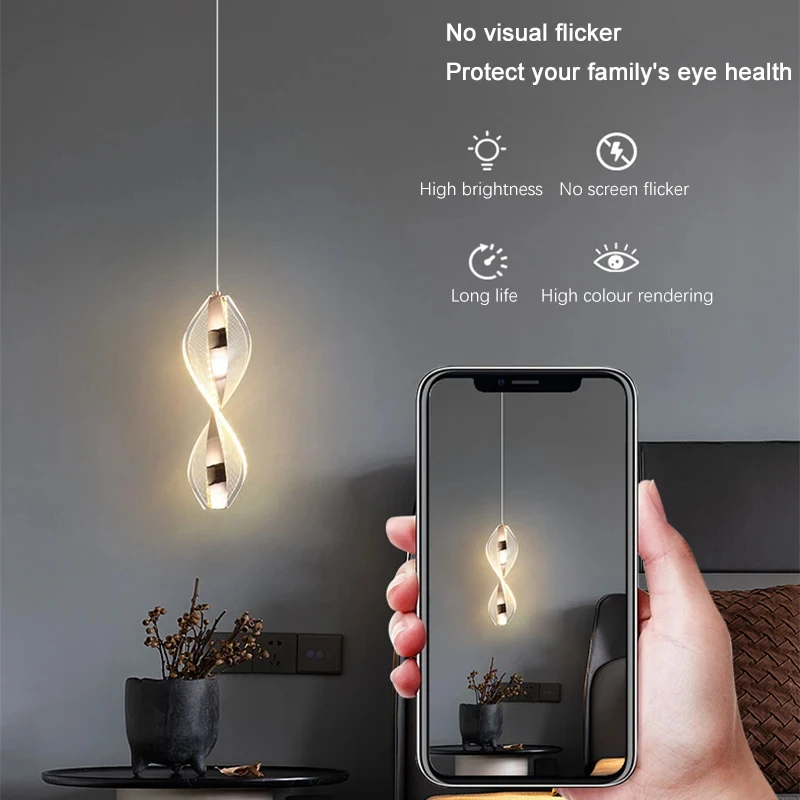 Lámpara colgante geométrica acrílica moderna, iluminación Led para dormitorio, sala de estar, restaurante, decoración del hogar