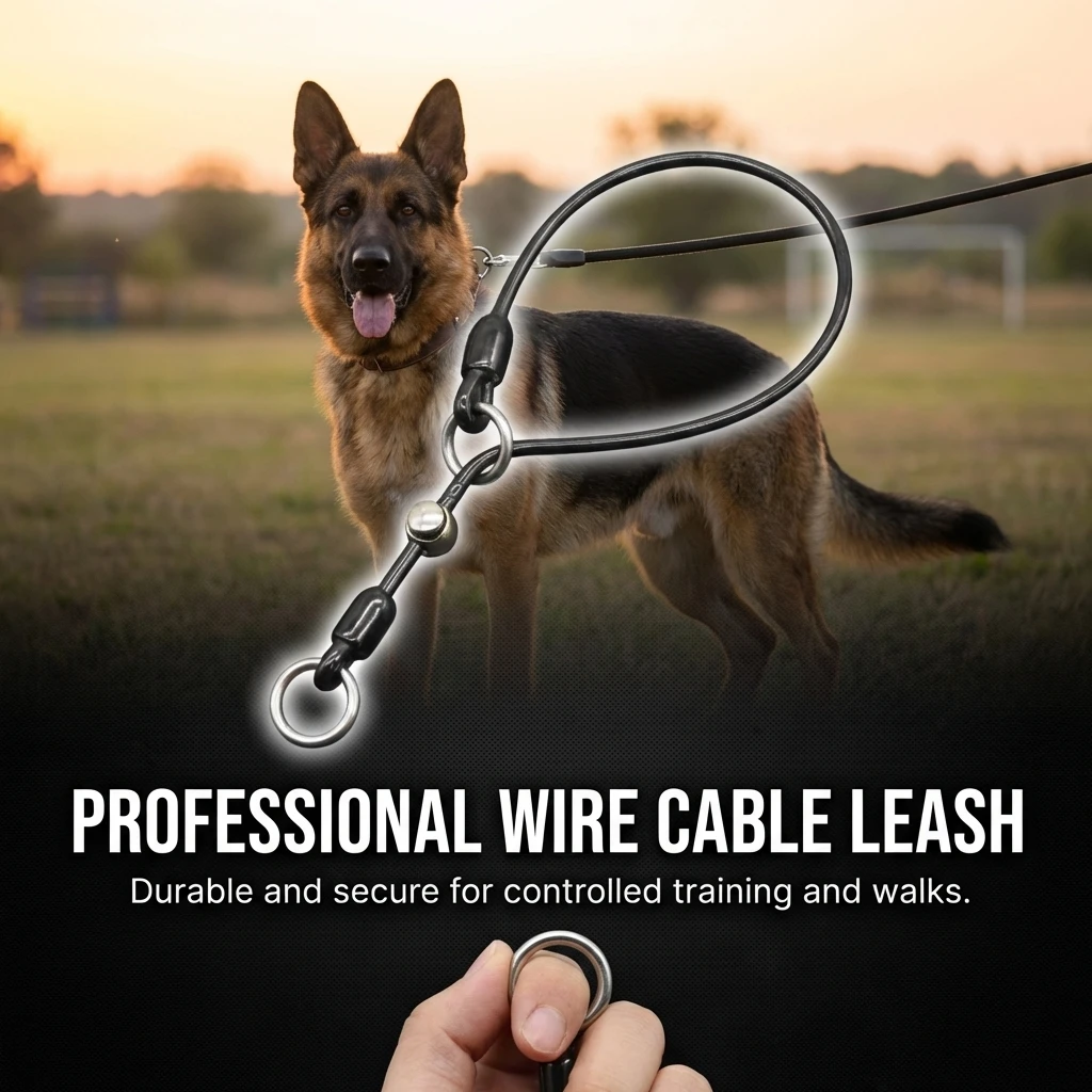 Collar de perro con cable de acero recubierto de cuerda P, collar antiexplosión para entrenamiento, collar de cuerda P adecuado para pasear perros medianos y grandes