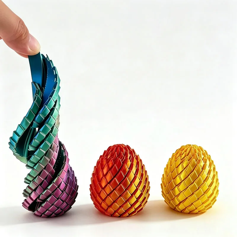 NUEVO Huevo Espiral Impreso en 3D, Juguetes Sensoriales Silenciosos para Aliviar el Estrés y la Ansiedad, Regalos de Pascua para Adultos y Niños