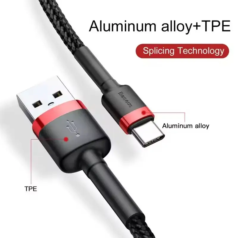 Cable Baseus USB C para oneplus 12 Cable de carga rápida 3,0 USB C Cable de carga rápida tipo C para Huawei Xiaomi 13 Cable cargador de USB-C