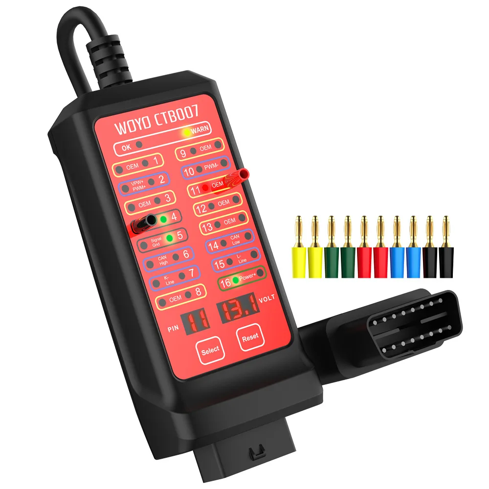 WOYO-probador de diagnóstico de vehículos a bordo, dispositivo de diagnóstico OBD de 16 Pines, detección de caja de ruptura, probador de circuito CAN Bus, 12V, 24V