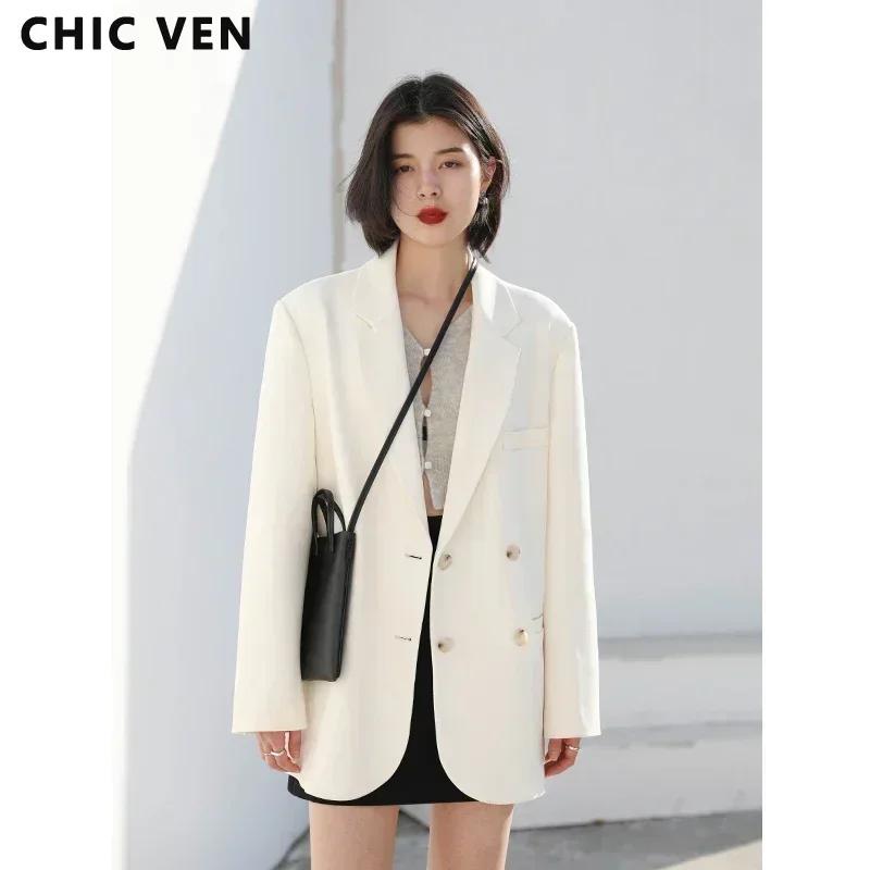 Blazer de Moda CHIC VEN 2026 para Mujer, Estilo Oficina, Manga Larga, Doble Botonadura, Largo Medio, Abrigo Casual, Prenda Exterior Elegante