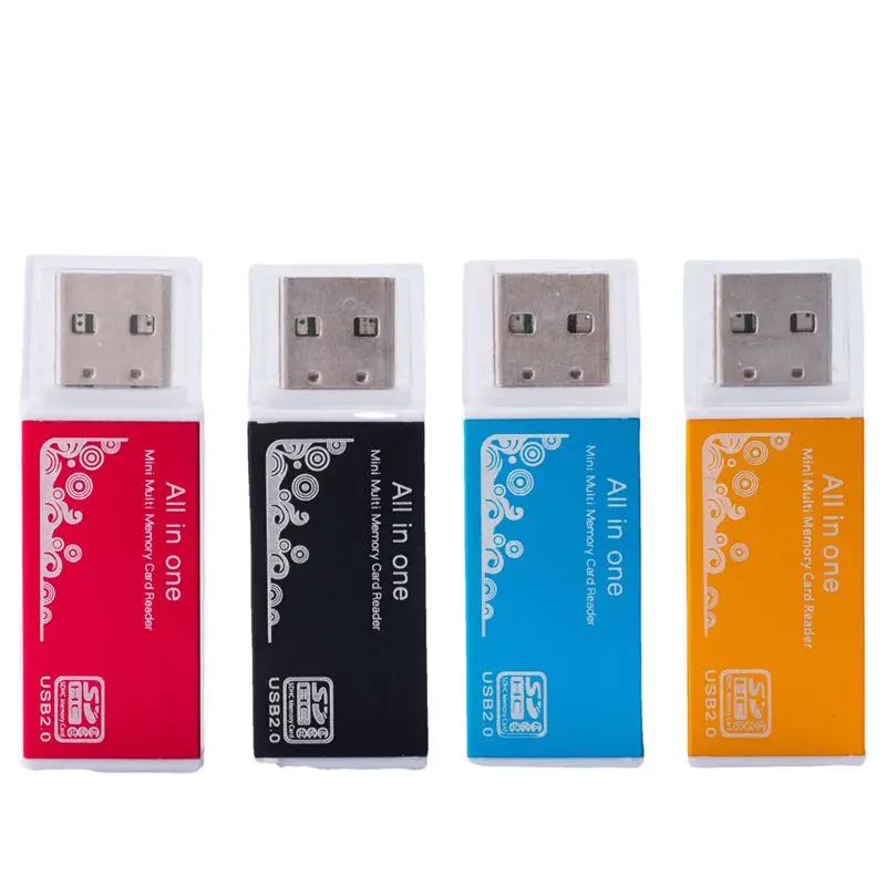 Lector de tarjetas de memoria 4 en 1 TF Micro SD M2 MS, adaptador USB 2,0 MMC de alta velocidad para ordenador portátil, Pc de escritorio, altavoz para vehículo