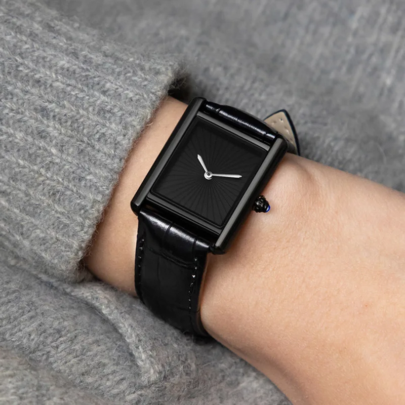 Nuevo reloj cuadrado clásico para hombres y mujeres, diseño Simple de dos manos, correa de cuero de moda, relojes de pulsera de cuarzo resistentes al agua, envío directo
