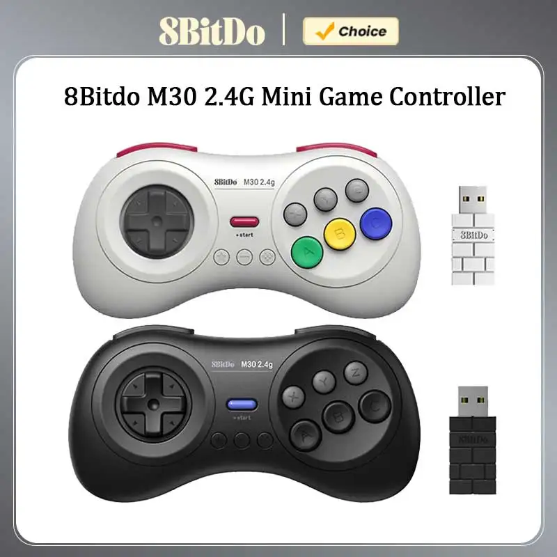 8Bitdo M30 2,4G Mini Gamepad controlador de juego para Sega Genesis Mini y Mega Drive Mini consola de juegos accesorios de juego