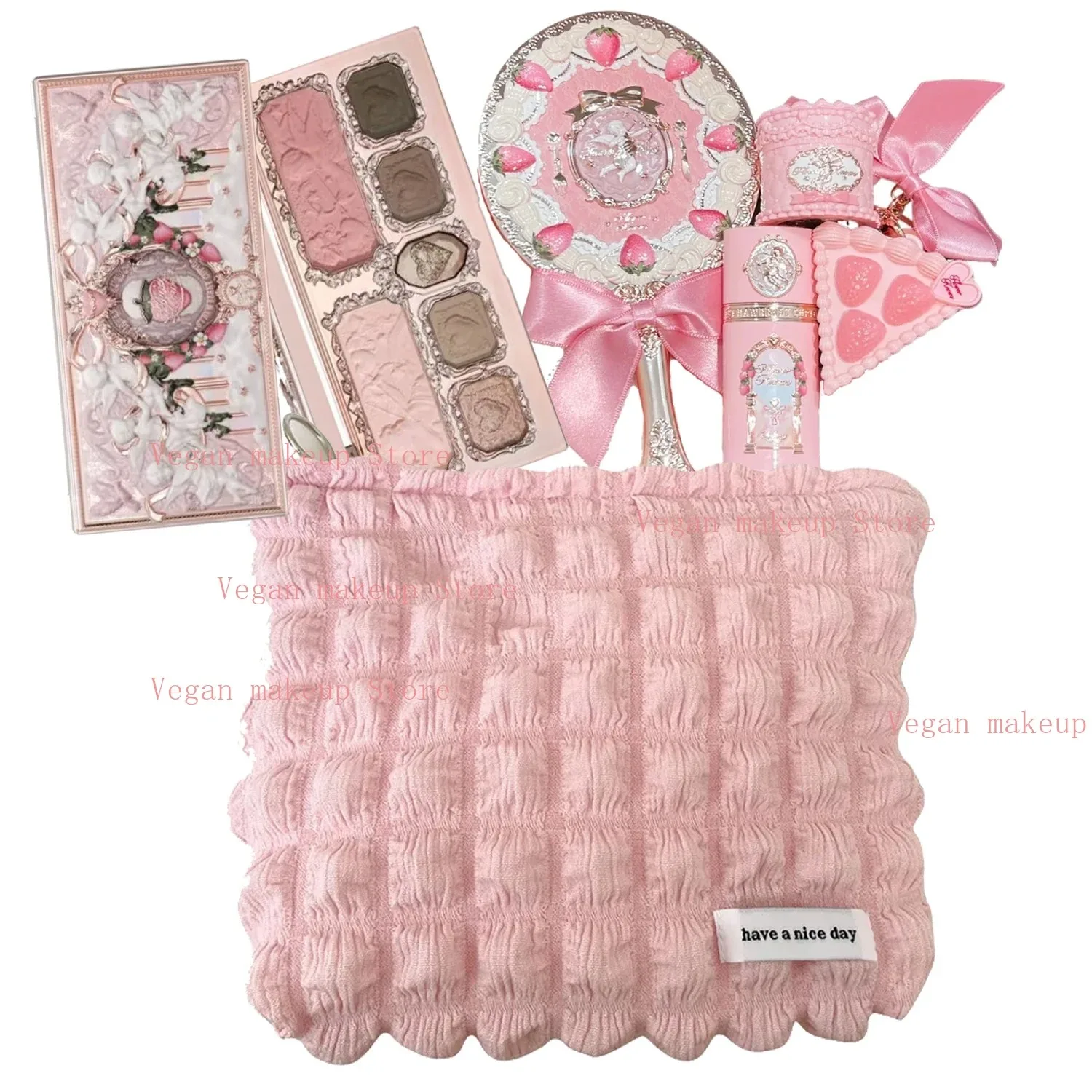 Kit de maquillaje de colección Flower Knows Strawberry Cupid, paleta facial profesional completa, colorete, sombra de ojos, crema de labios, juegos de Perfume sólidos
