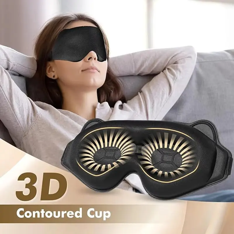 Antifaz 3D Contorneado con Peso para Dormir de Lado, Suave y Cómodo, 100% Bloqueo de Luz, Sin Presión en los Ojos, para Hombres y Mujeres