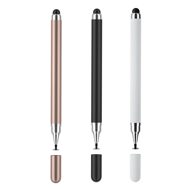 Lápiz óptico Universal para tableta 2 en 1, doble cabezal, alta sensibilidad, punta reemplazable, dibujo, teléfono inteligente, lápiz óptico para pantalla táctil