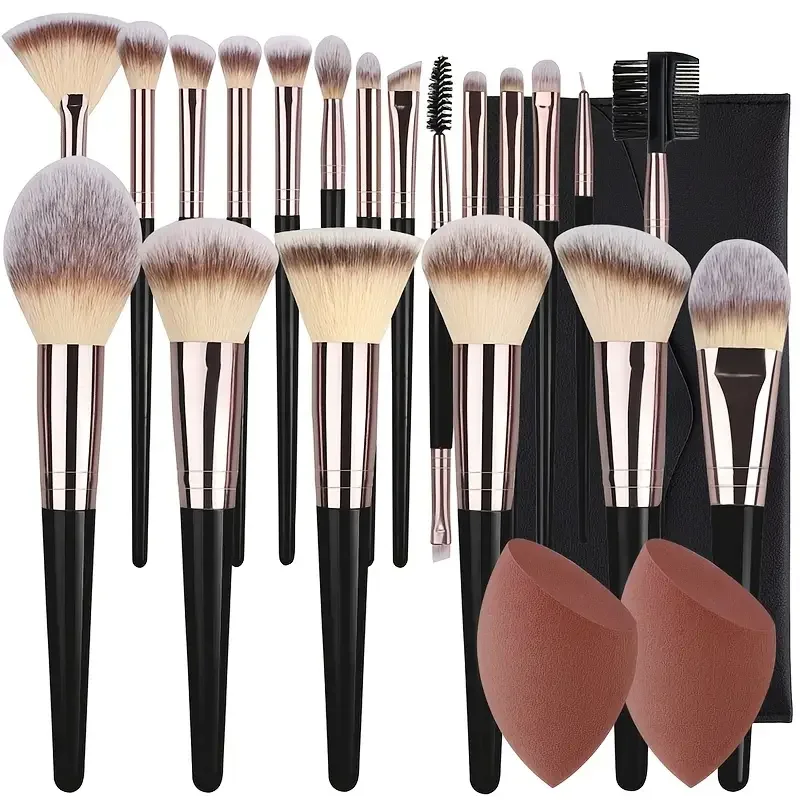 Juego de 3-20 Brochas de Maquillaje Suaves y Esponjosas para Sombras de Ojos, Base, Corrector, Difuminado y Colorete, Brocha Kabuki Profesional, Herramienta de Belleza para Mujer