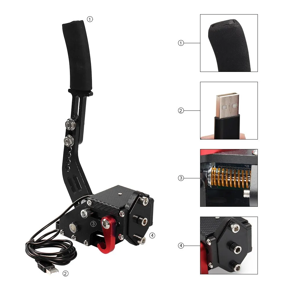 Sistema de Freno de Mano para Rally, Juegos de Carreras, Sensor de Efecto Hall, USB, SIM, Ordenador, Accesorio para Logitech G29, G27, G25, T300, T500, HB-1009