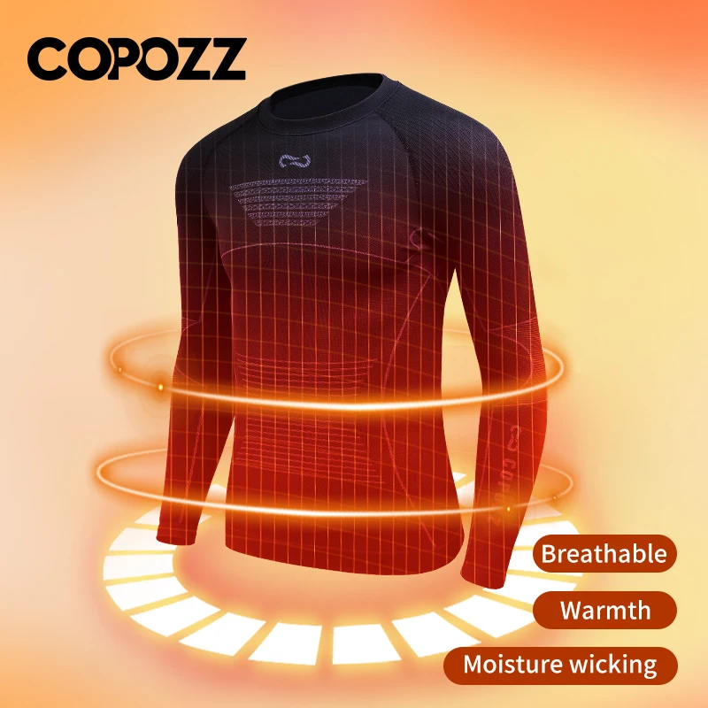 COPOZZ-Conjuntos de ropa interior térmica de esquí para hombre y mujer, chándal deportivo de secado rápido, ejercicio físico, camisas ajustadas, chaquetas, trajes deportivos