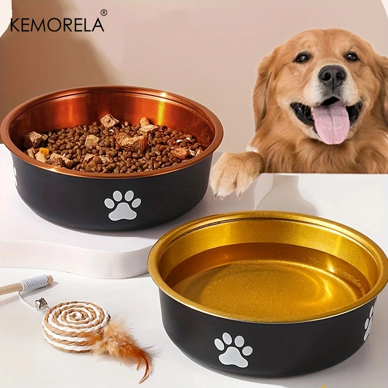 Cuencos antideslizantes para perros, cuencos de alimentación para perros pequeños, medianos y grandes y fuentes de agua, comederos para mascotas de acero inoxidable, accesorios para perros