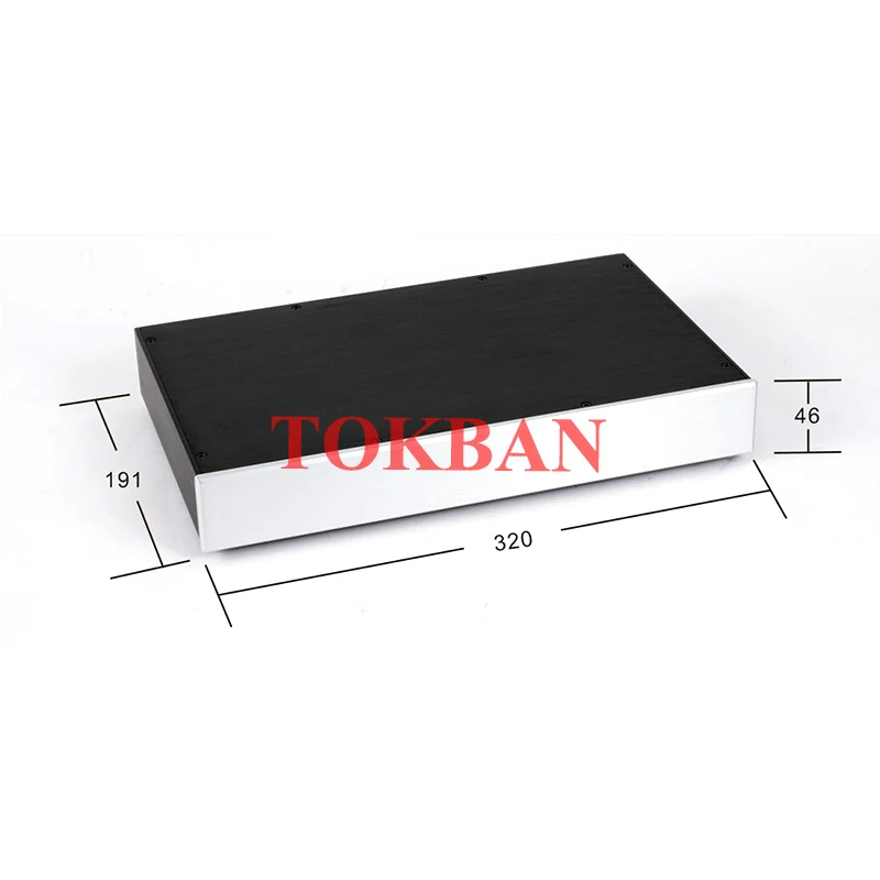 Tokban-carcasa de aluminio HIFI para amplificador doméstico, carcasa de chasis de preamplificador, x 46mm x 320 3204, 191