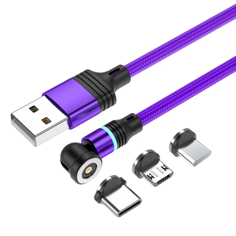 Cable USB C magnético giratorio de 540 grados, Cable tipo C de 1M, 2M, 3M para cargador magnético de teléfono móvil, Cable para Huawei Xiaomi