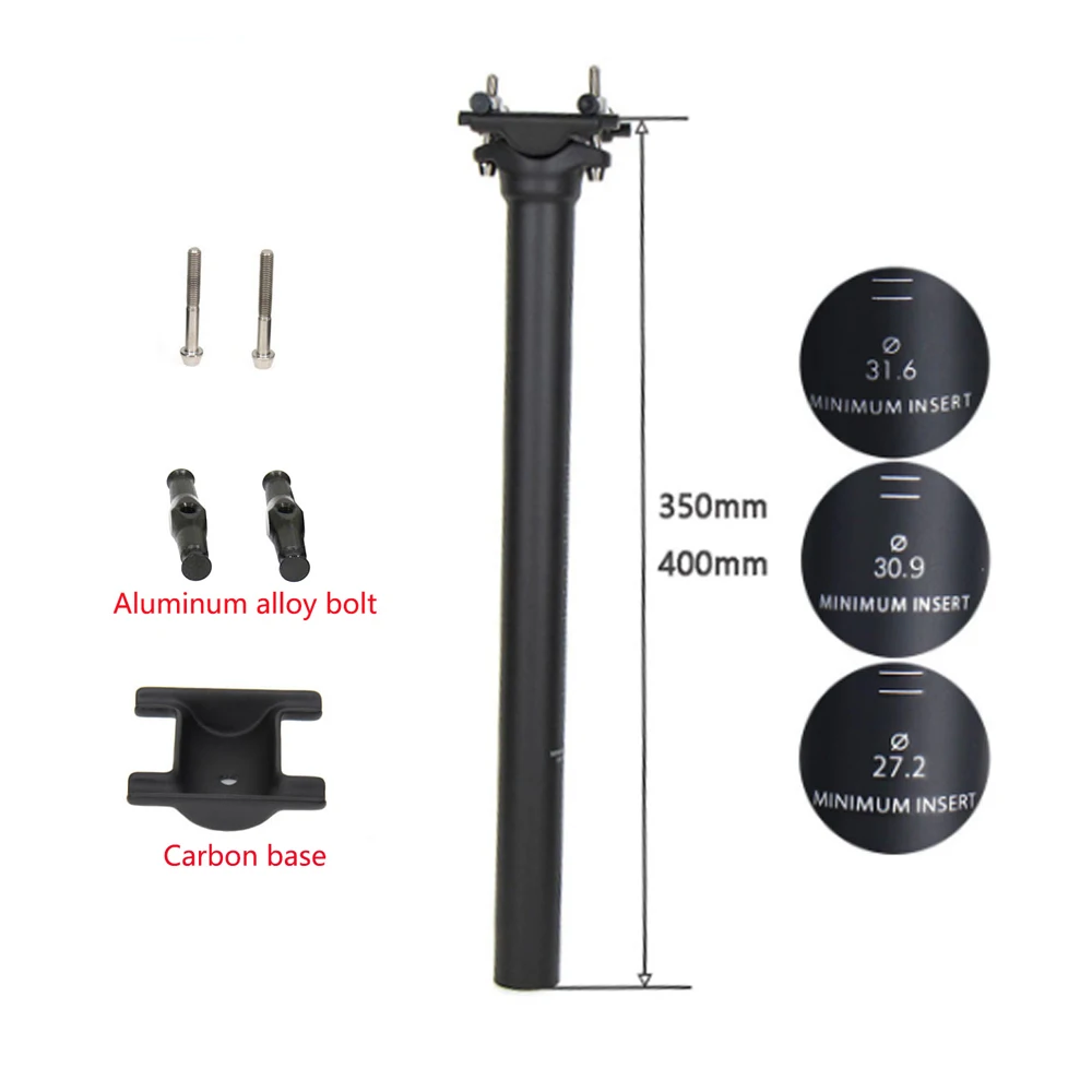 ELITA ONECarbon tija de sillín 27,2/30,9/31,6mm MTB/carretera Biike tija de sillín de fibra de carbono tornillos de titanio luz 130g tubo de asiento