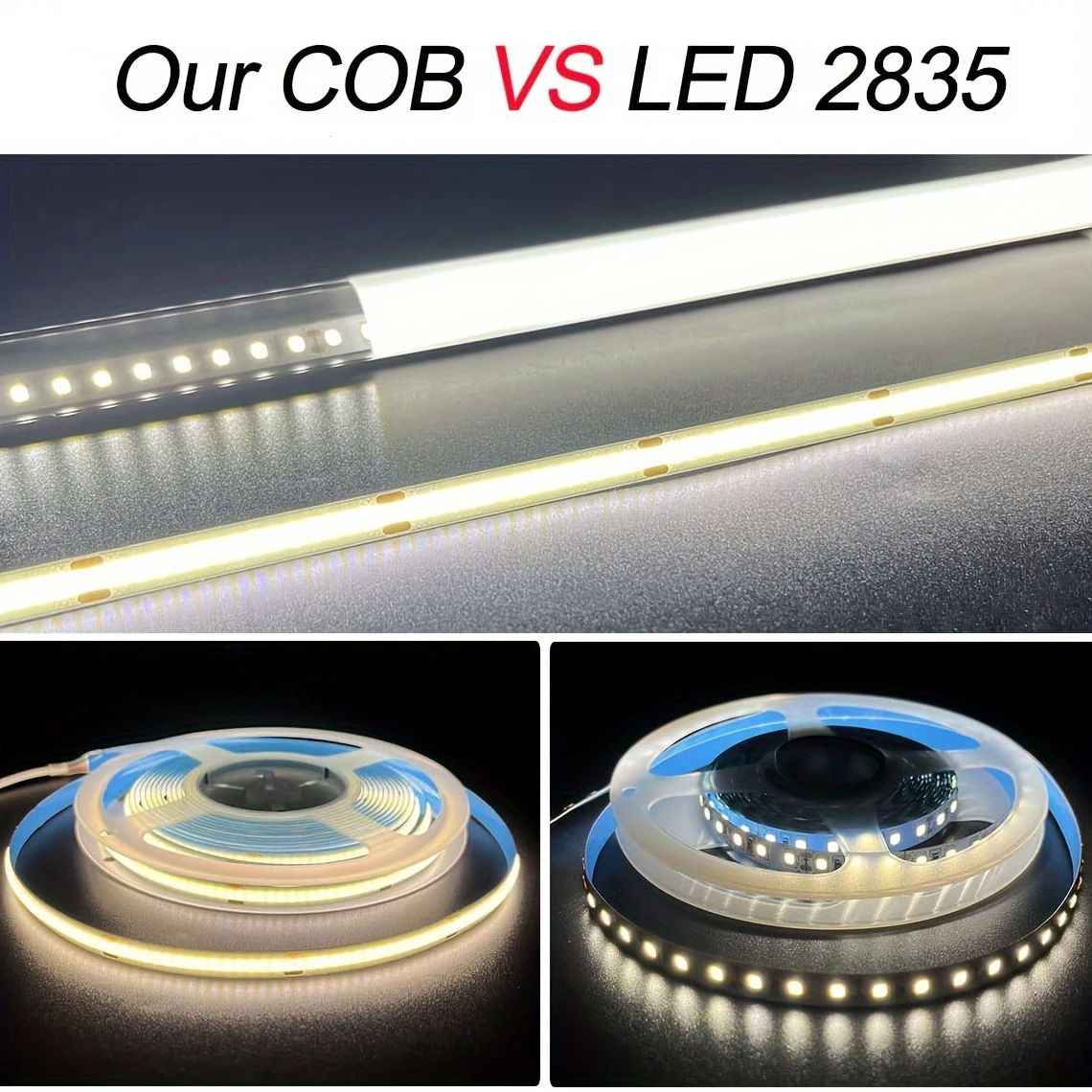 Tira de luces LED COB de 5V, cinta Flexible regulable de 3 teclas, iluminación blanca cálida para habitación, TV, espejo, retroiluminación, decoración de pared