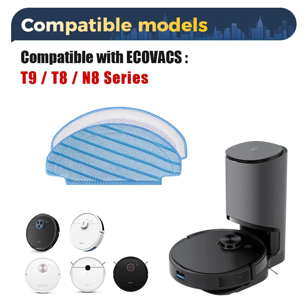Para Ecovacs Deebot Ozmo T8 AIVI T8 Max N8 Pro Plus/ N8 Pro T9 aspiradora paños de fregona de superfibra almohadillas de fregona lavables