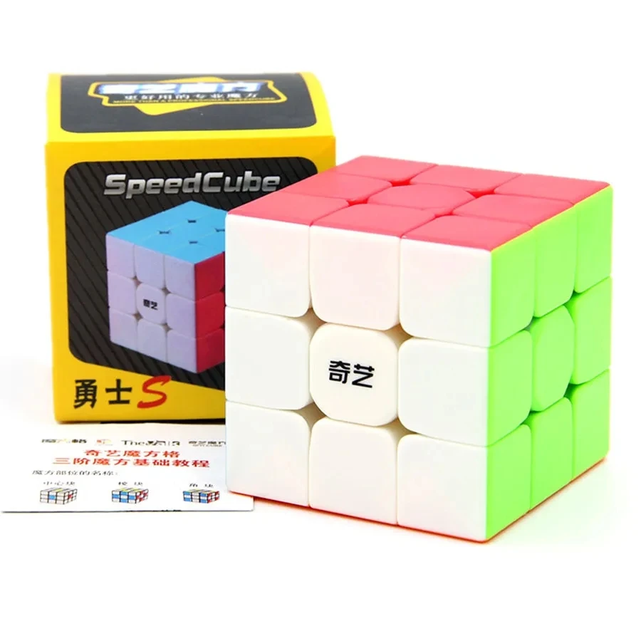 QiYi Speedcube Warrior S 3x3 Cubo mágico sin pegatinas profesional 3x3 rompecabezas de velocidad 3 × 3 Cubo mágico para niños para juegos