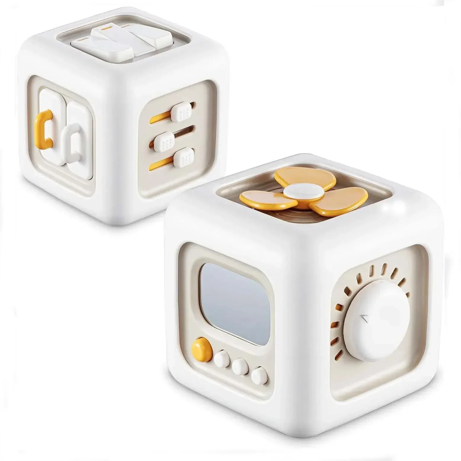 Juguete para bebé 6 en 1, cubo ocupado multifuncional, cubo de actividades Montessori, habilidad de práctica para niños pequeños, juguete educativo, tablero de presión sensorial
