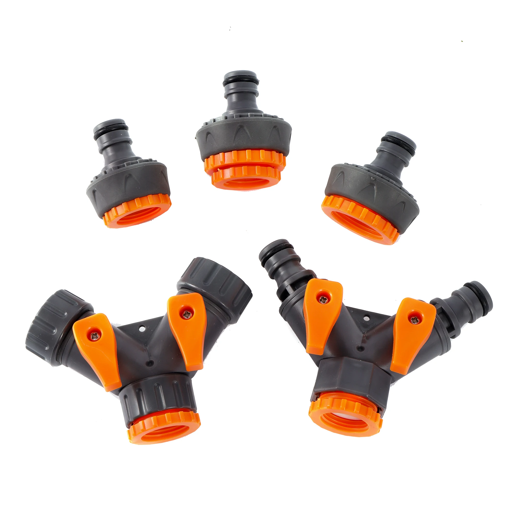 Válvula de encendido/apagado para manguera de jardín, conector rápido, adaptador de grifo macho y hembra, Kit de junta Y para aspersor de manguera de jardín, 1/2 ", 3/4", 1 ud.