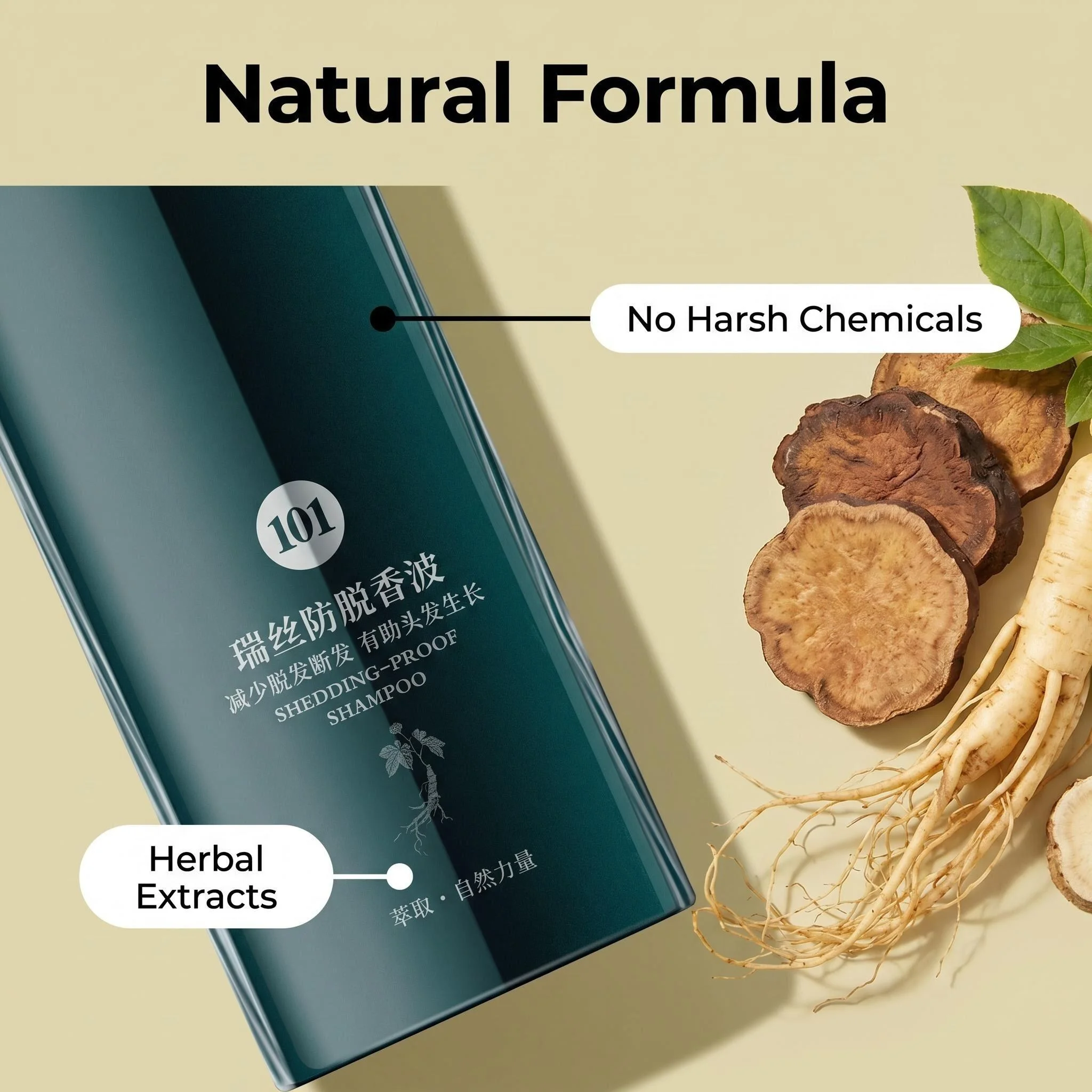 Champú a prueba de caída del cabello, 360g, Zhangguang 101, a base de hierbas chinas, anticaída del cabello, potente para detener la caída del cabello