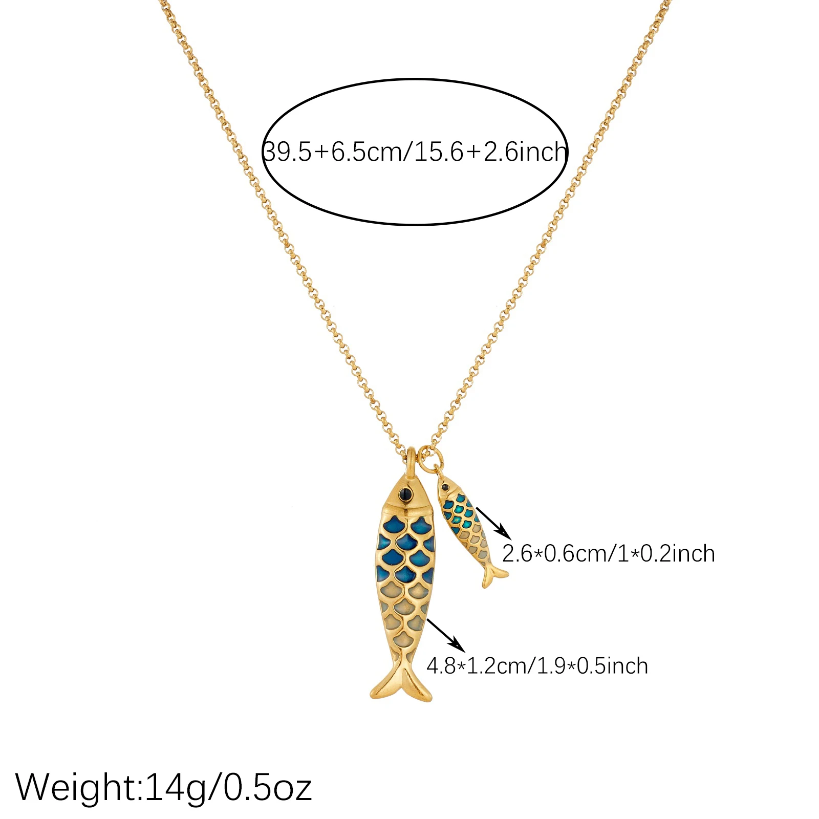 Collar con Colgante de Pez Creativo de Acero Inoxidable, Esmalte Colorido de Moda, Joyería Impermeable para Uso Diario, Regalo para Mujer