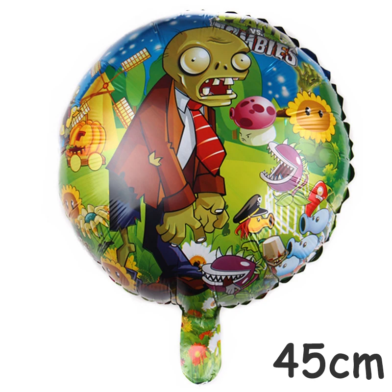 Juegos Plantas de globos vs. Paquete de suministros de decoración para fiestas temáticas de zombis, globo de película de aluminio de látex, juguetes clásicos para niños