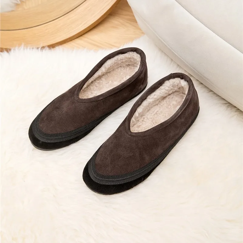 AIYUQI botas de nieve planas de piel auténtica para mujer 2025, zapatos de invierno antideslizantes de talla grande para mujer, botines cálidos y cómodos para mujer