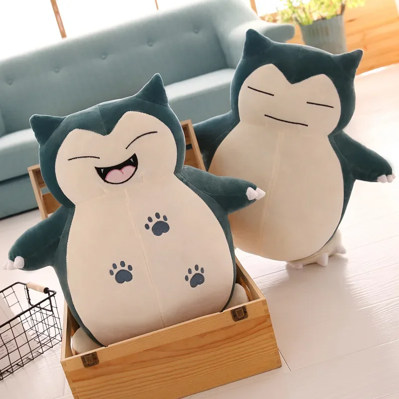 30/200cm enorme Pokemon Snorlax Anime juguetes de peluche grande Pokémon Plushie Kawaii funda de cuero semiacabado almohada regalo para niños