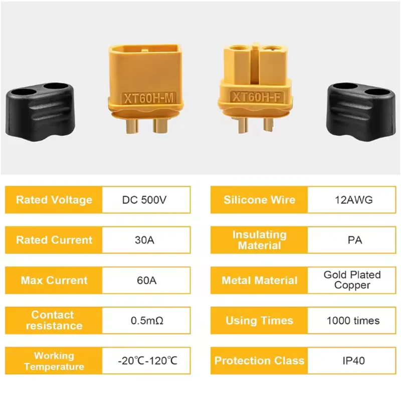 5/10 pares de conector XT60H con funda hembra/macho XT60 enchufe para RC Lipo batería coches drones avión