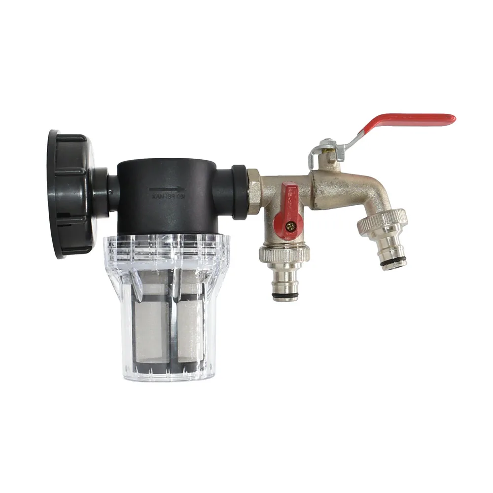 Filtro de riego de 1/2 3/4 y 1 pulgada para adaptador de grifo de tanque IBC, junta de barril de S60 toneladas, bomba de acuario para riego de jardín, colador de pistola de agua