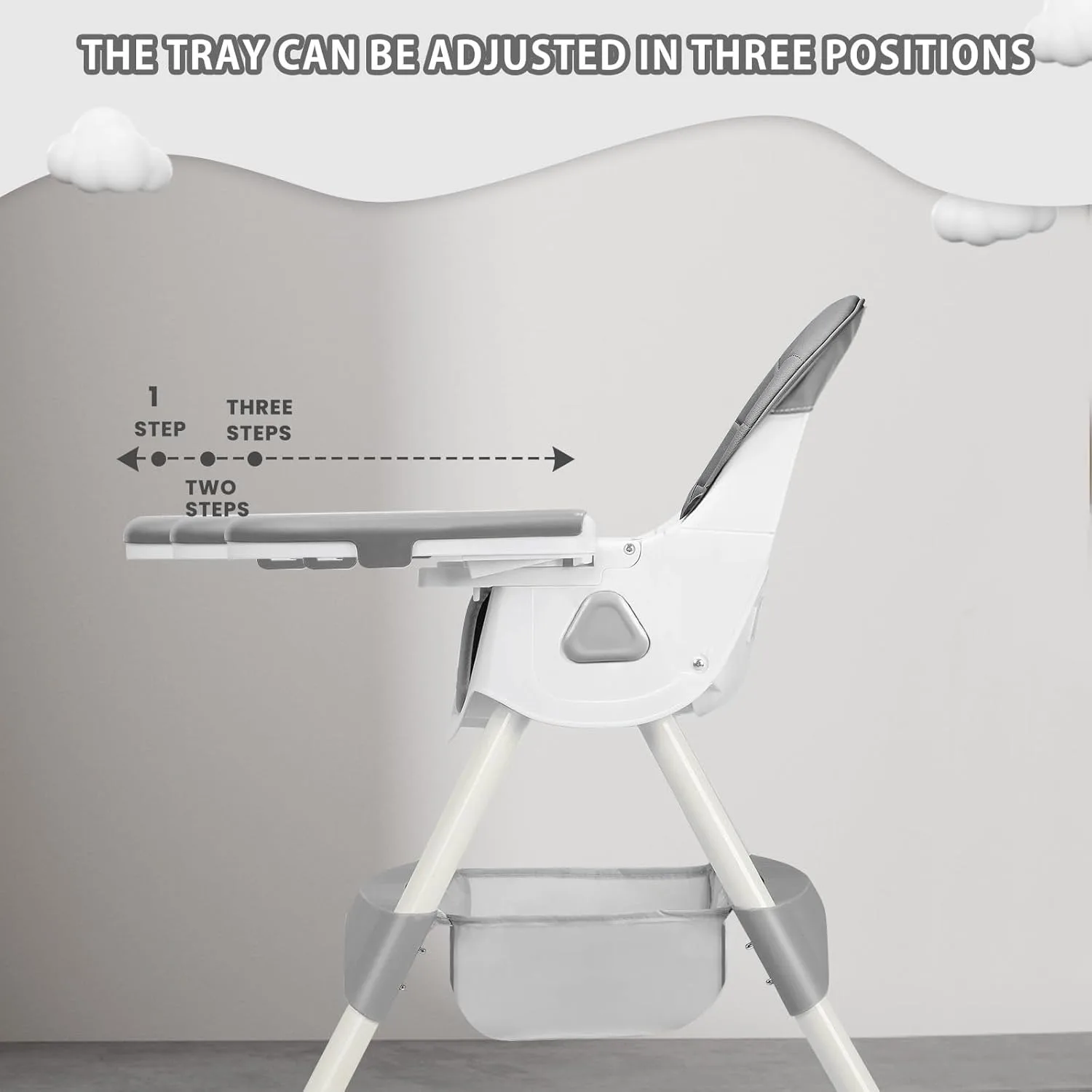 Trona para bebé 3 en 1, sillas de comedor portátiles plegables para bebé, trona convertible para comer y jugar con plato de cena de doble capa